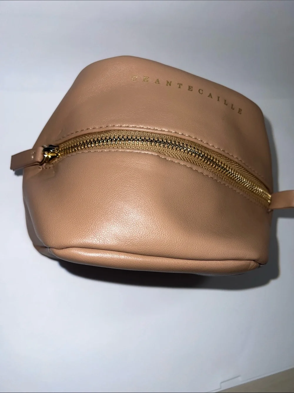 Chantecaille Vegan Leather Zip Top Cube Make Up Clutch Pouch - New
